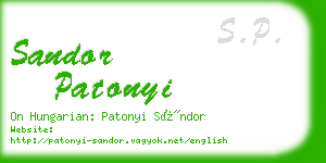 sandor patonyi business card